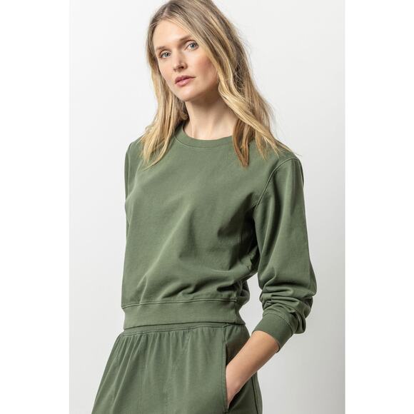 Lilla P Front Seam Sweat Pant PA2636 in Elm Green Large L NEW NWT - Picture 3 of 4